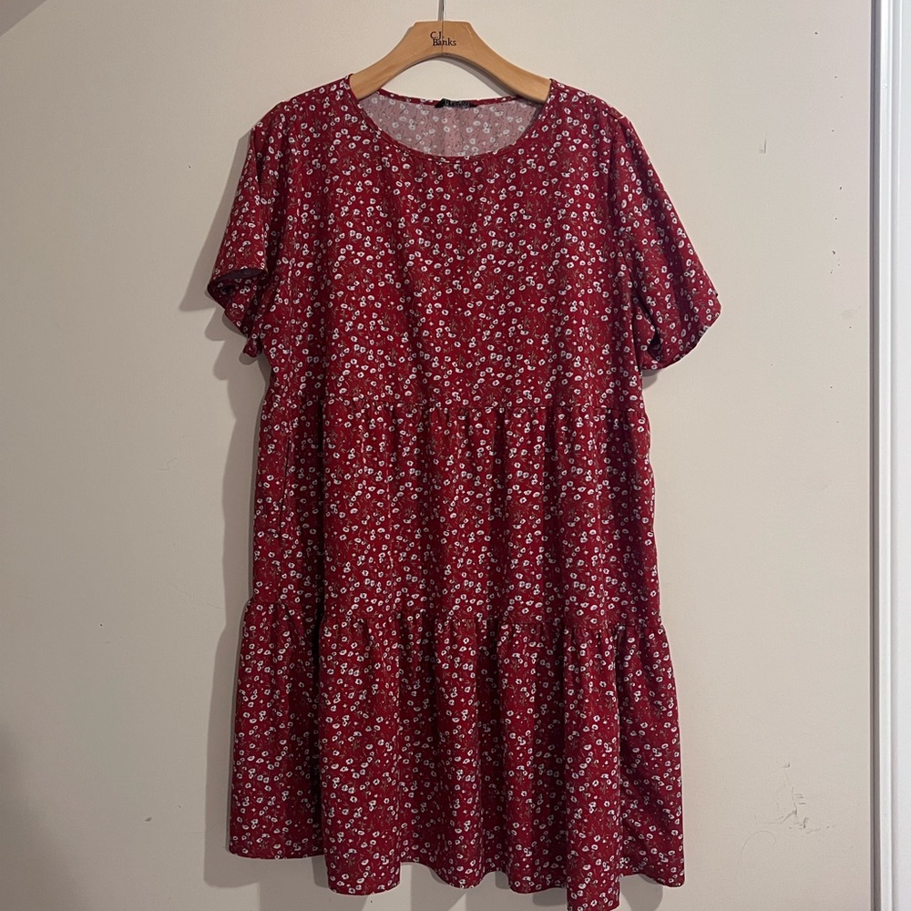 BloomChic Red and White Floral Dress